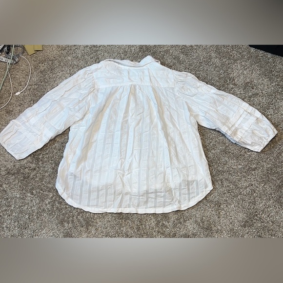 Free People Happy Days Blouse Ivory Size Medium - Picture 12 of 16